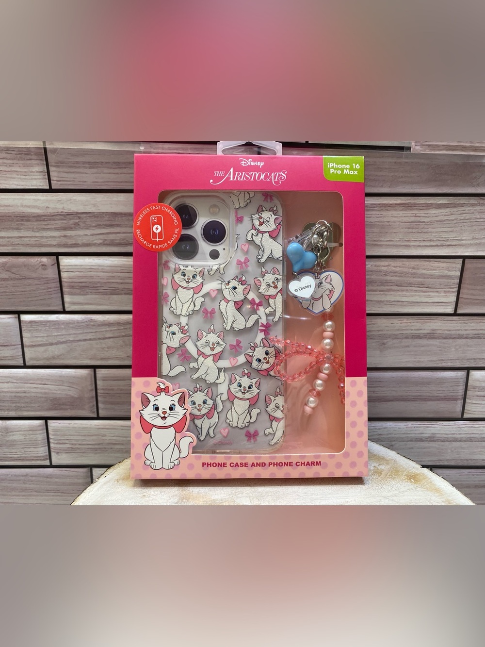 DISNEY ❤️The Aristocats Marie iPhone 16 Pro Max Case & Charm NIB